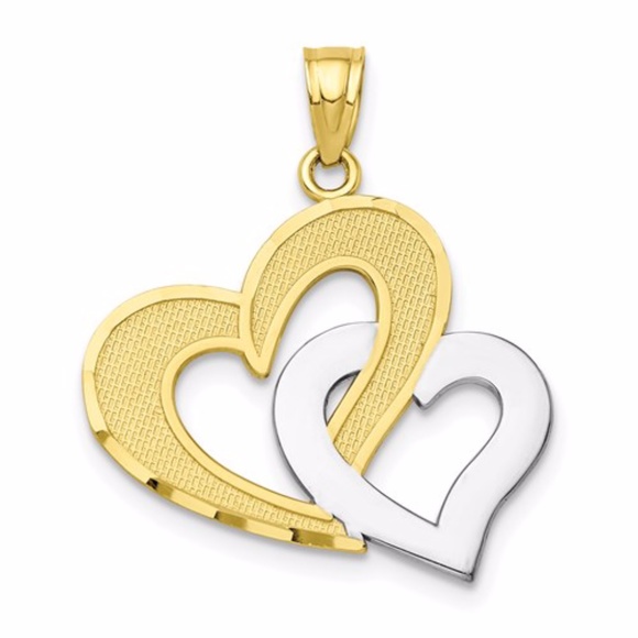 10K Double Heart Pendant